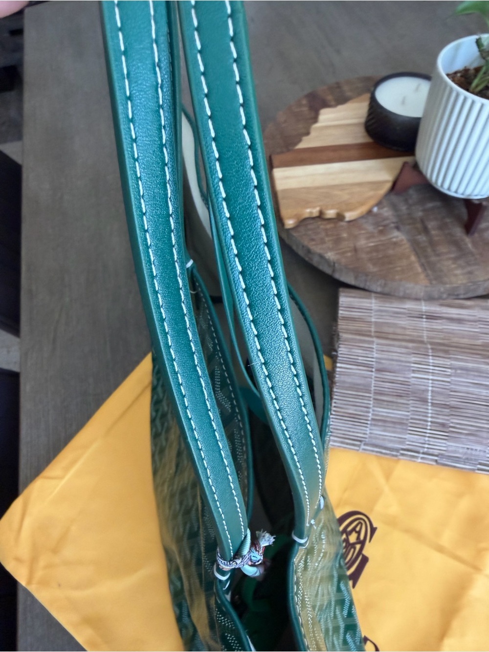 Green Tote with Matching Pouch - Picture 9 of 13
